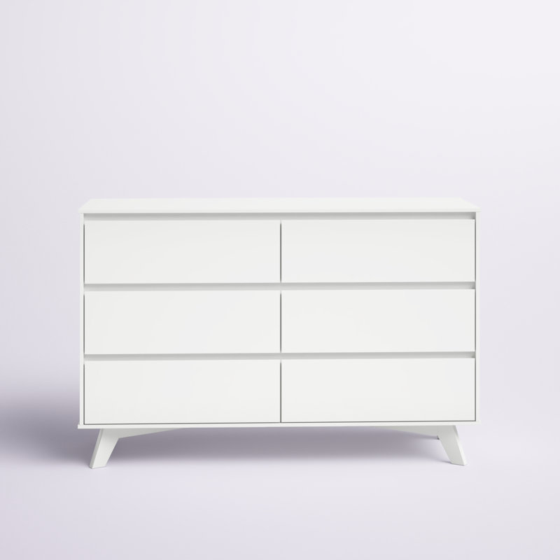 Brubaker Solid Wood 52'' W 6 - Drawer Dresser, White