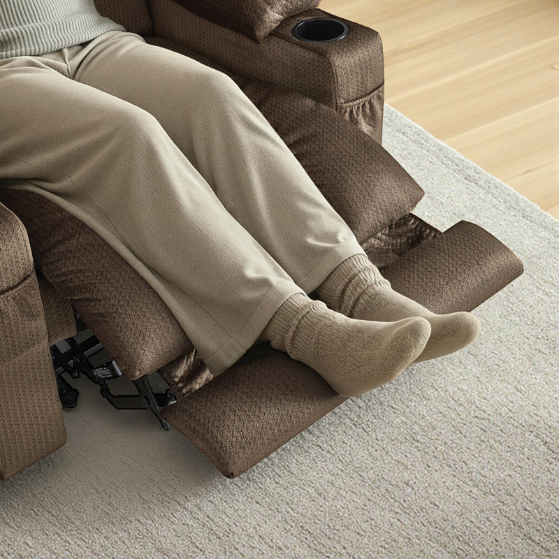 25.6" Seat Width Zero Gravity Power Recliner with Vibration Massage and Heat, Coffee