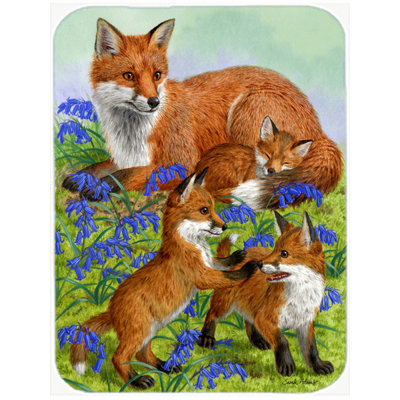 Fox Family Glass Cutting Board