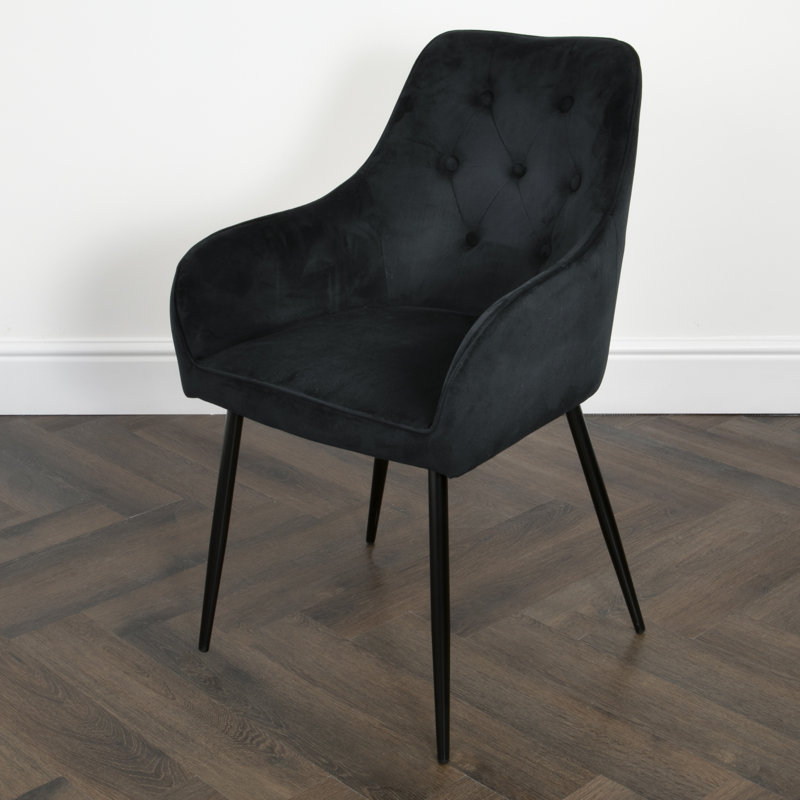 Parkview Tufted Wingback Side Chair, Black