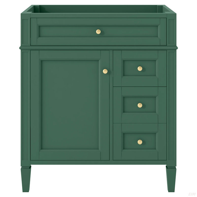 Meuble-lavabo de salle de bain sans lavabo supérieur, armoire de rangement moderne avec 2 tiroirs et un tiroir basculant, 30"