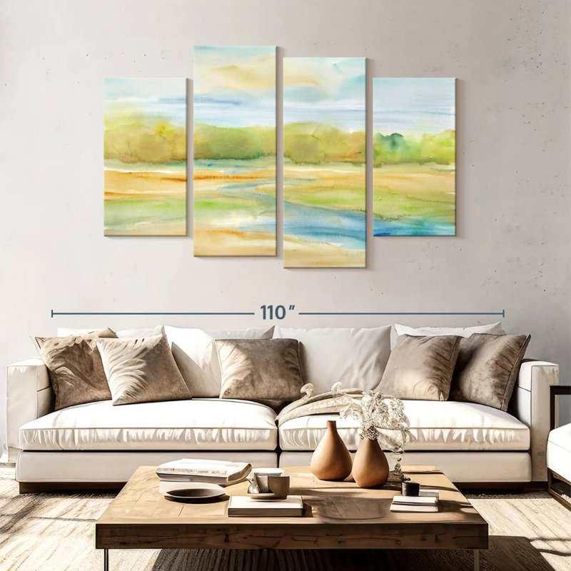 Aquarelle Avery, paysage I, H 54 po x l 84 po