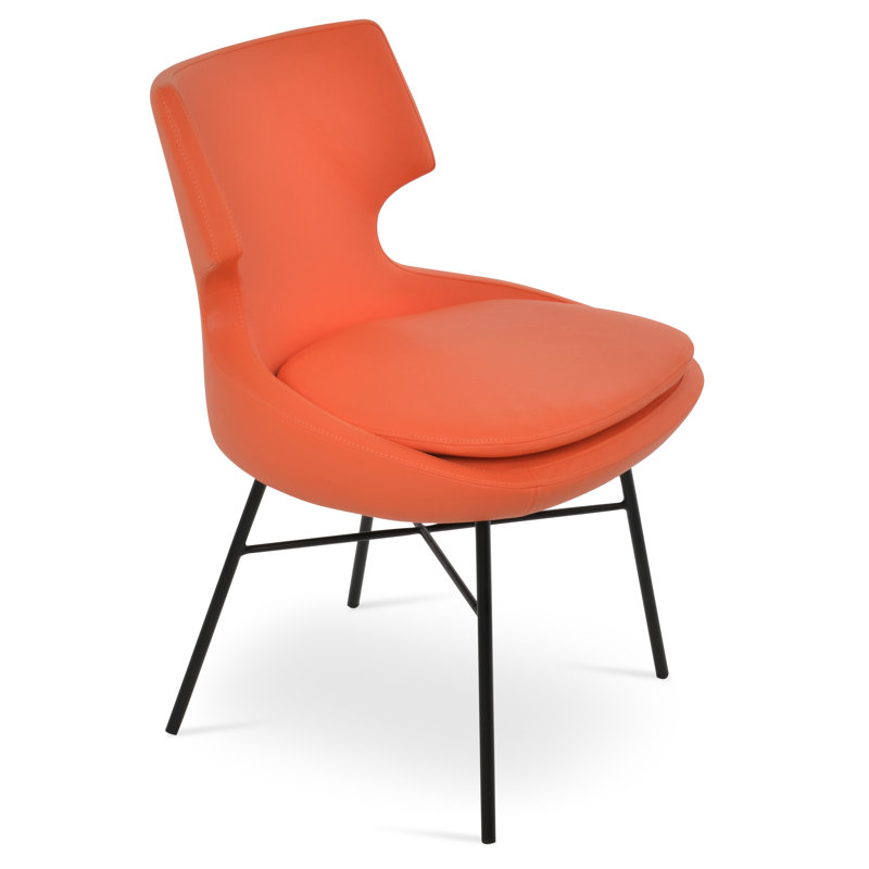 Chaise d'appoint Patara Cross, Similicuir orange