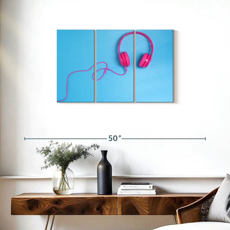 Abarca Pink Headphones, 20" H x 33" W