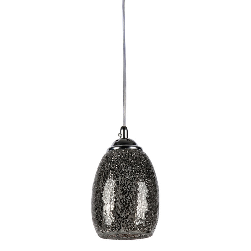  Tempered Glass Melia Mosaic 1 Light Ceiling Mini Pendant 4.8" Shade
