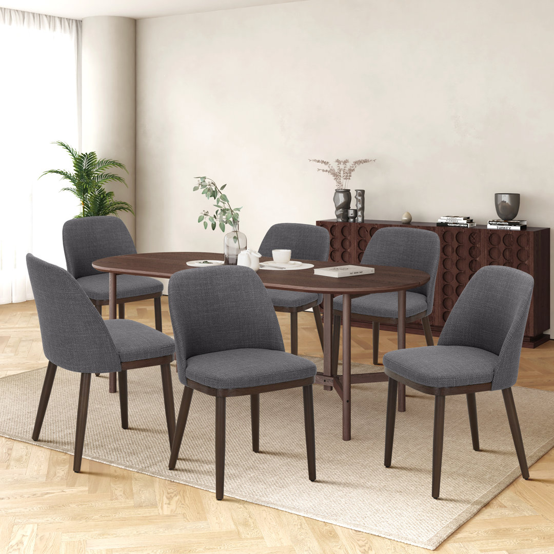 Upholstered Solid Wood Fabric Dining Chair Corrigan Studio® Upholstery 