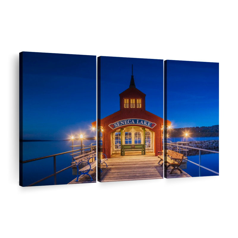 «Seneca Lake Pier», 3 pièces, H 32 po x l 50 po x P 1,25 po