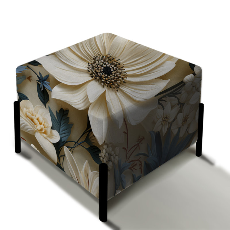 Marna - Repose-pieds carré floral