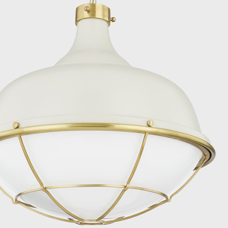 Luminaire suspendu 1 lumière Holkham, Blanc cassé