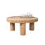 Table basse ronde en bois massif rétro Burlywood