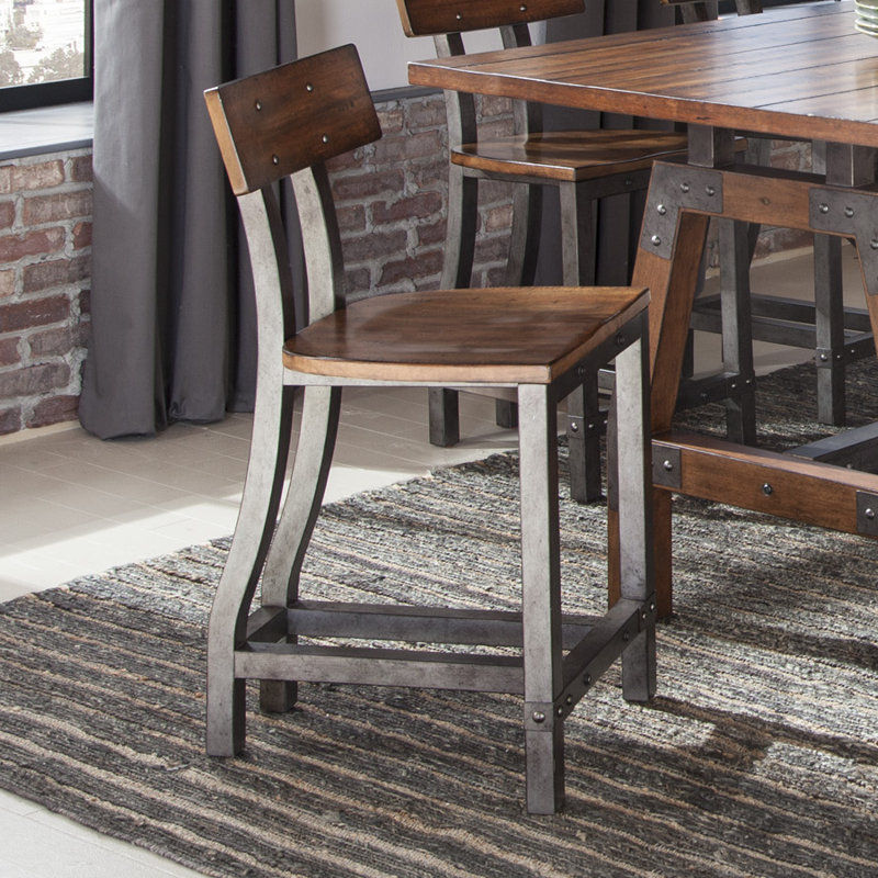 Larnell Counter Stool Set - Solid Wood Frame
