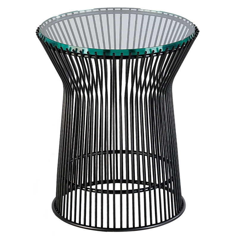 Table d'appoint moderne, table basse ronde en forme de sablier, petite table basse ronde, Black
