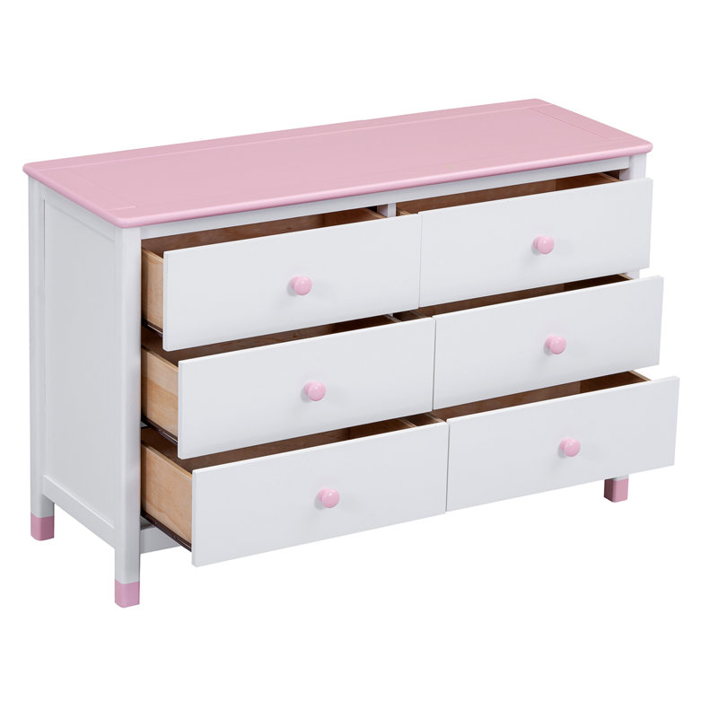 Analyser la commode décorative, Blanc / rose