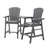 HDPE Tall Outdoor Adirondack Chair Set with DoubleRemovable Trays in Gray
