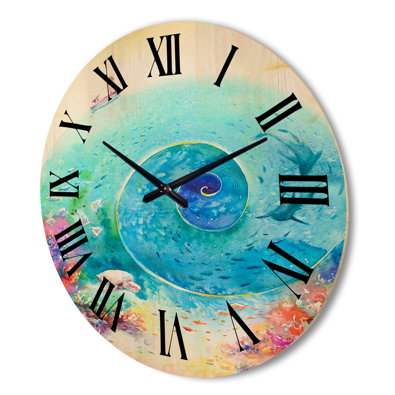 Horloge murale Turquoise, Grand