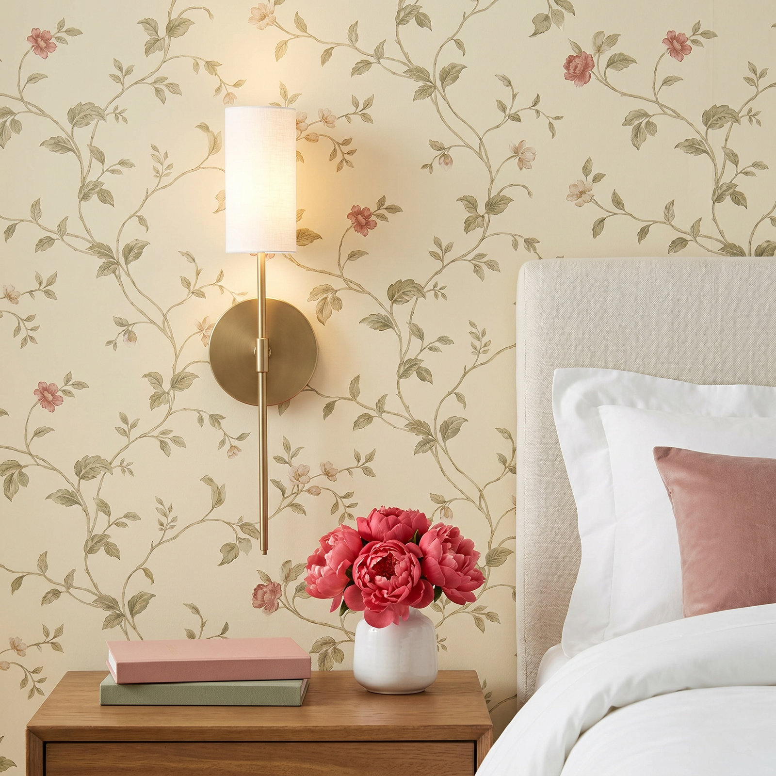 Single Light Dimmable Wallchiere, Aged Brass