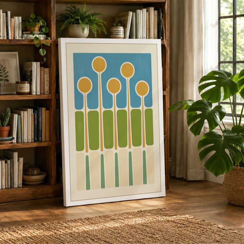 Modernist Stem Garden Botanical - Wrapped Canvas, 18x12 - 45.7 x 30.5 cm, Black Border