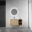 Meuble-lavabo mural 40 po avec lavabo en céramique blanche et tablettes de rangement et 1 porte à fermeture en douceur