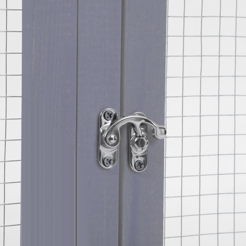 Enclos à chat en bois avec 6 plateformes de saut, Gris