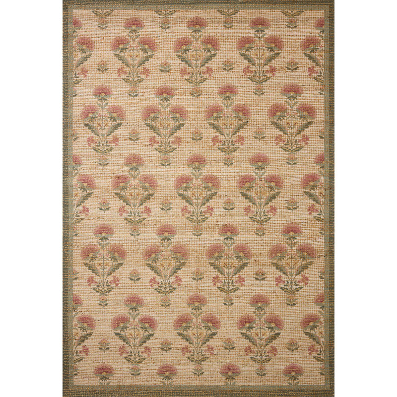 Chris Loves Julia x Loloi Rue Sage / Blush Area Rug, Square 1'6"