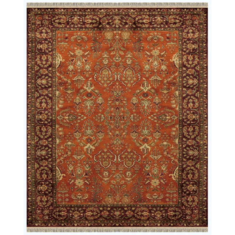 Barcroft Wool Oriental Area Rug, Rectangle 5' x 8'