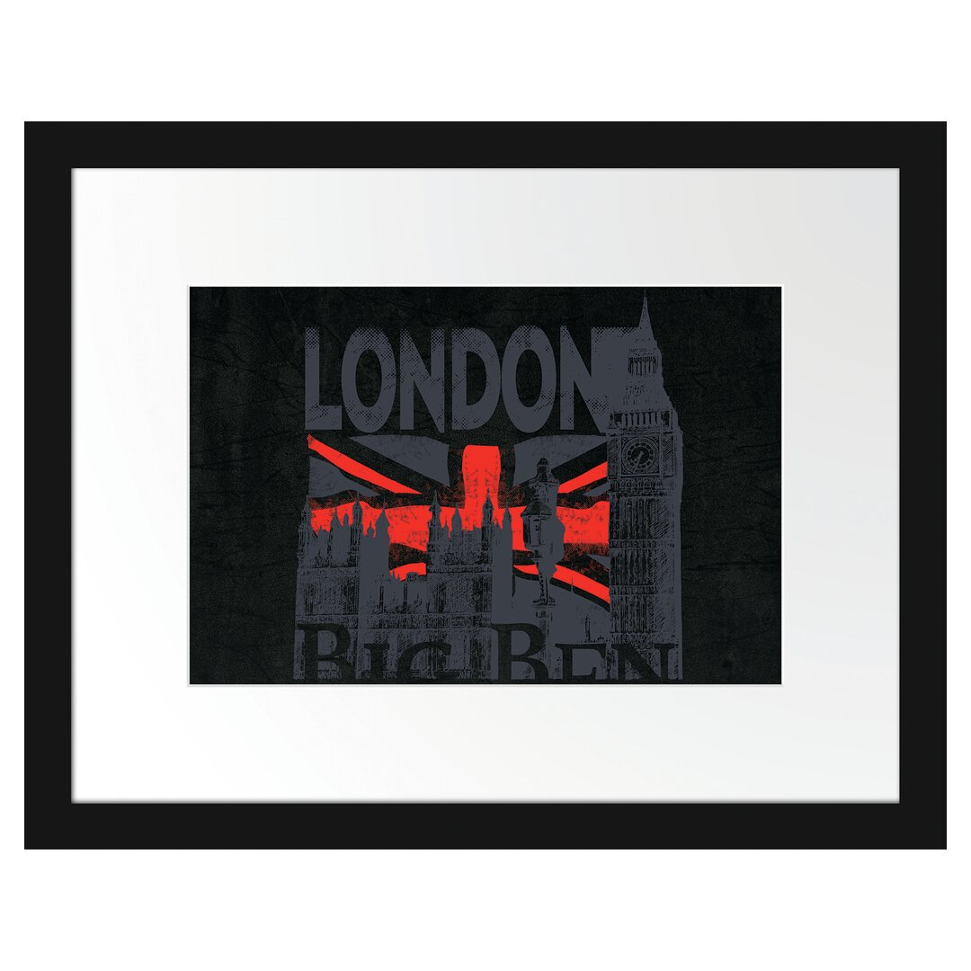 Gerahmtes Poster The Big Ben Black