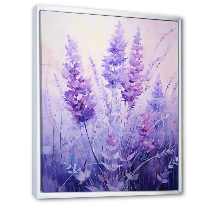 Lavande, sérénité, art floral, Cadre flottant blanc, H 20 po x l 12 po x P 1 po