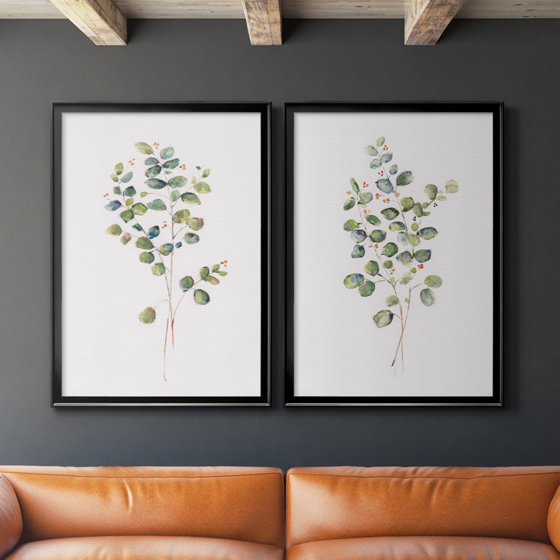 " Eucalyptus I " 2 - Pieces, Black , 30.5" H x 45" W x 1.25" D