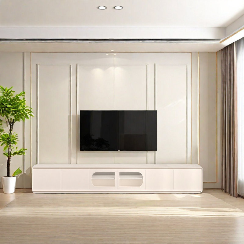 Cream style solid wood TV stand