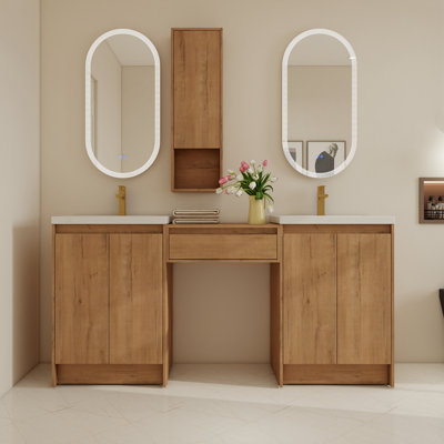 Ensemble de meuble-lavabo double 72 po avec lavabo en résine