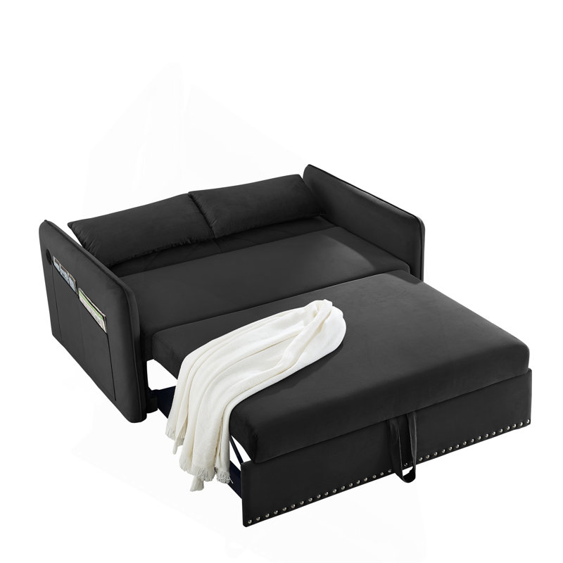 Canapé-lit MH "avec port USB, Noir
