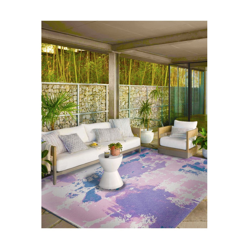 Tapis rose lavable à la machine, Rectangle 3'3" x 4'11" Rug Pad Included