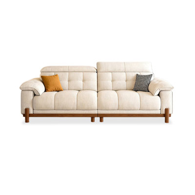 Causeuse-coussin beige modulaire en chenille