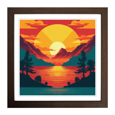 Sunrise Retro Art - Framed Print