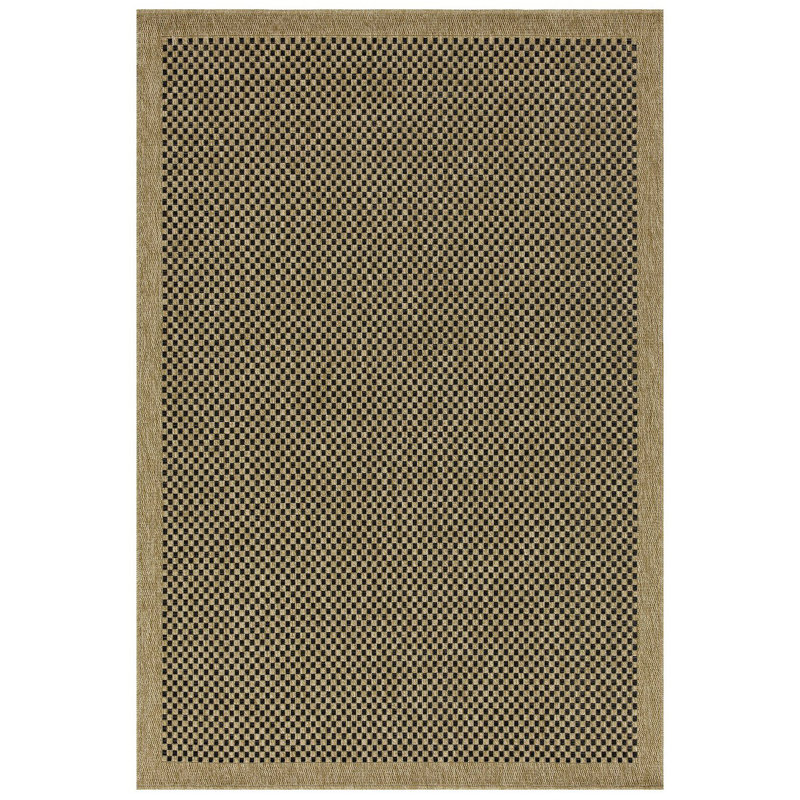 Indoor/Outdoor Area Rug, Rectangle 7'10" x 10'3", Natural/Black
