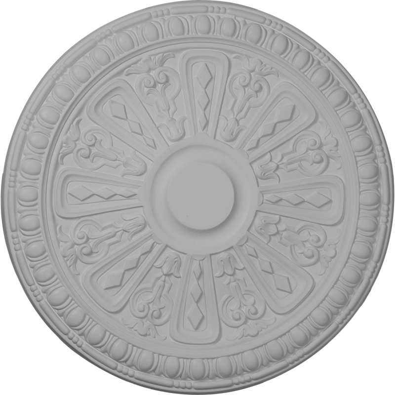 Endurathane Bailey Ceiling Medallion, 18 1/8"OD x 3/4"P (Fits Canopies up to 4"), Hand-Painted Frost Finish, Primed