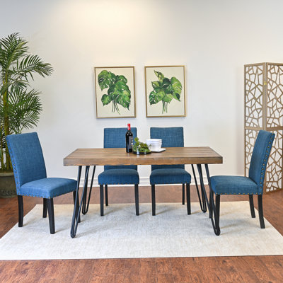 6-Piece Dining Set, Hairpin Dining Table with 4 Chairs