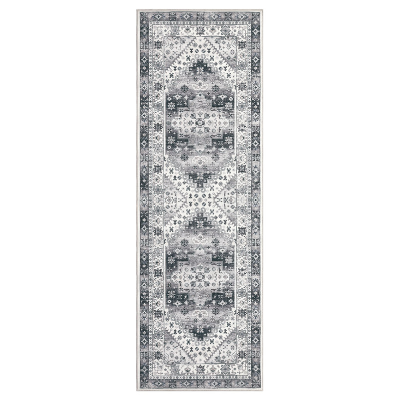 Machine Washable Rug with Rubber Backing for Living Room Boho Non-Slip Dining Room Rug Easy-Cleaning Floor Carpet for Bedroom