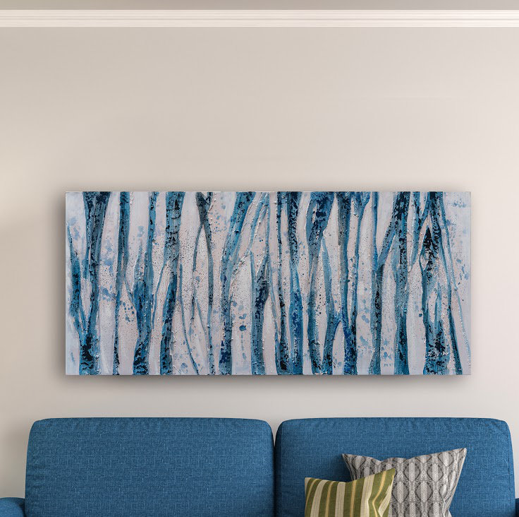 « blue bambou », reproduction de peinture à l’huile sur toile tendue