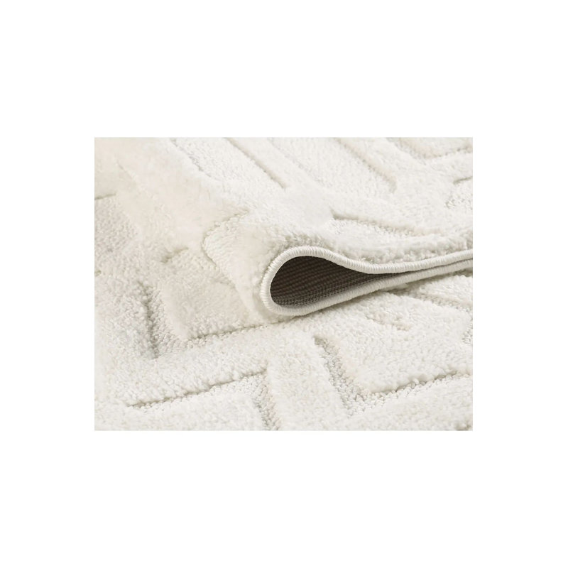 Luxurious Cream Carpet, 3.3 x 4.9 Feet | 100% Polypropylene, 1.8 lbs/sq ft, 0.7 in Pile Height | Machine Woven, Non-Slip Dot Underside, Antibacterial | Perfect for Living Room & Bedroom Decor, Easy to Clean