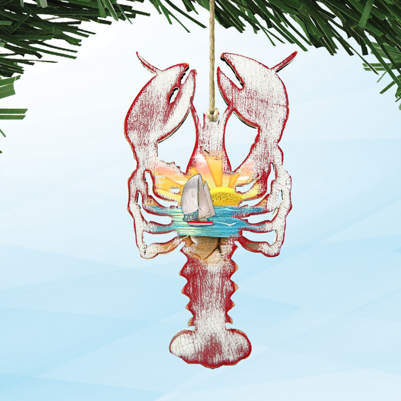 Ornement suspendu en bois Tidaholm Lobster