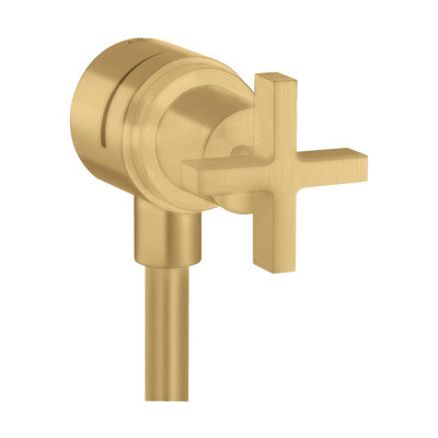 AXOR Citterio Wall Outlet with Check Valves and Volume Control, Cross-Handle in Brushed Gold Optic