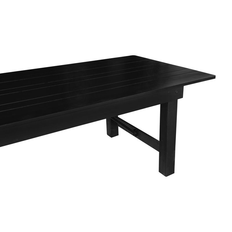 Table de salle à manger Dejon, H 30 po x L 108 po x l 40 po, Noir, noir, noir, noir