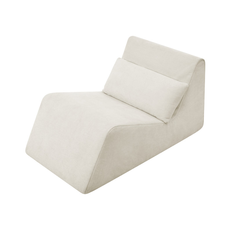 Pouf fauteuil, Chenille beige