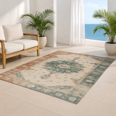 Tapis d'intérieur et d'extérieur surteint beige