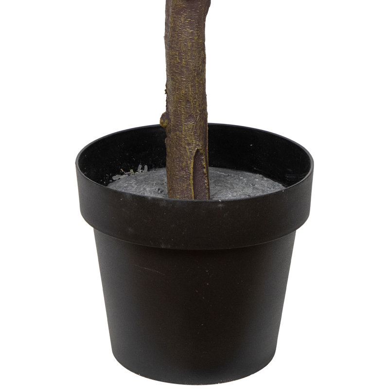 6.5' Green and Red Potted Artificial Apple Tree