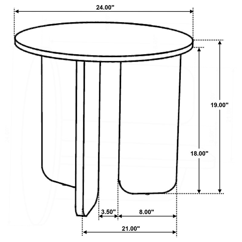 Table de bout ronde Columbo Brown, H 19 po x L 24 po x l 24 po