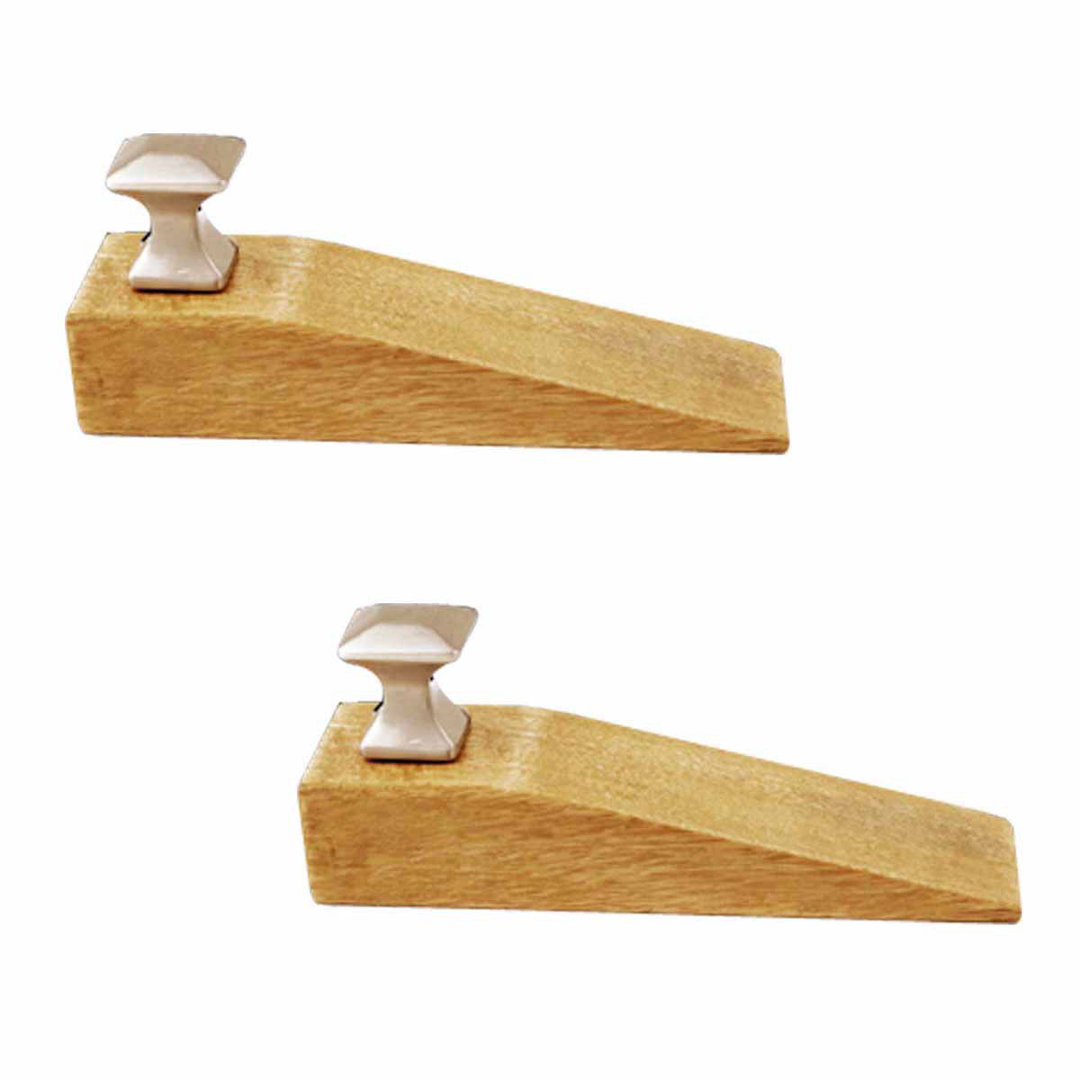 Knob Wood Wedge Floor Stop (Set of 2) The Renovators Supply Inc.