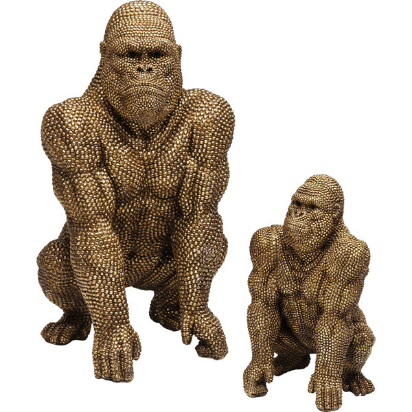 Kare Design  Deco Figure Monkey Gorilla Side XL Silver Matt