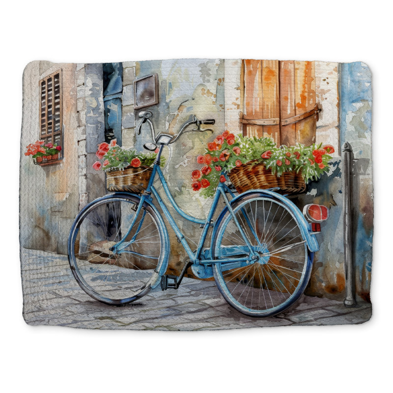 Napperon en polyester tressé bleu | Décoration murale sur le mur